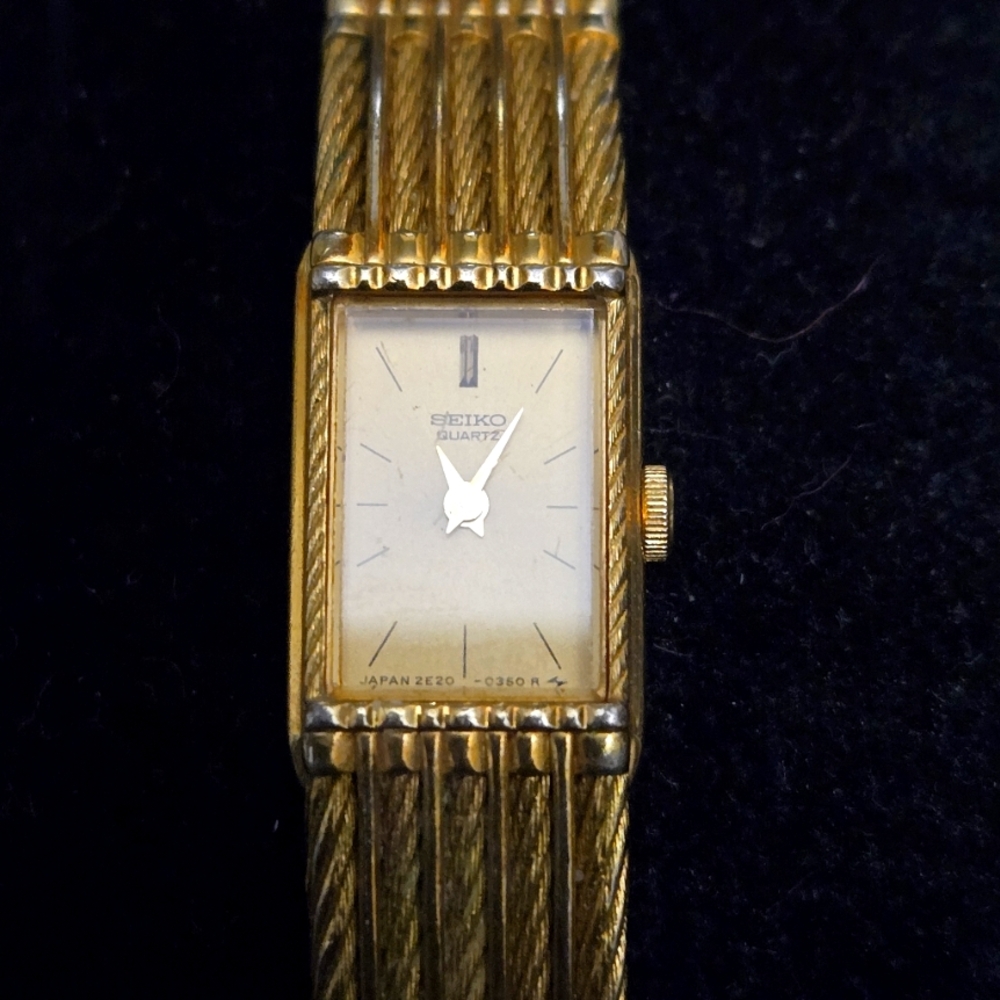Seiko Gold Rectangular Quartz Watch